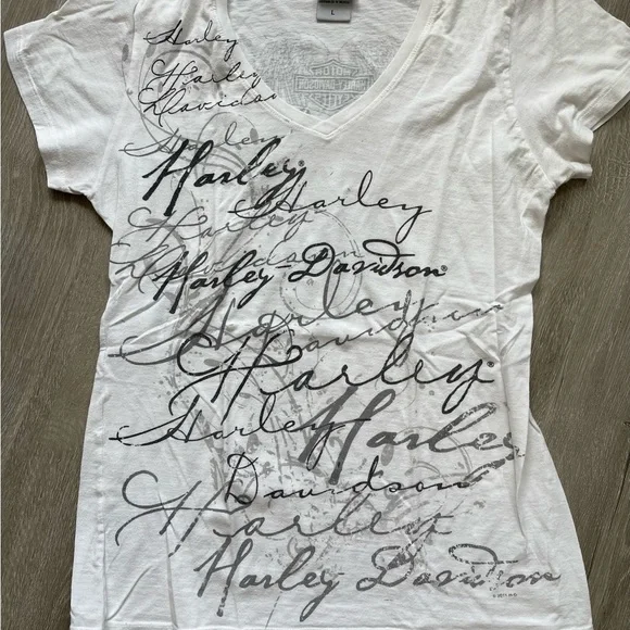 Harley-Davidson White Graphic Short Sleeve Tee - Picture 1 of 3
